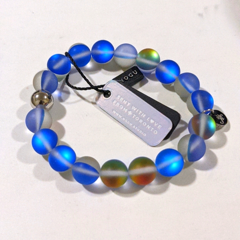 Nogu Blue Mermaid Glass Statement Bracelet
